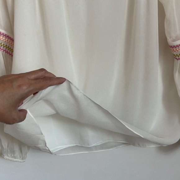 DIANE VON FURSTENBERG Sammy 100% Silk Lined Ivory Top Size 2 - Picture 3 of 6